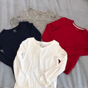 Girls size 6 basic long sleeve t-shirt bundle